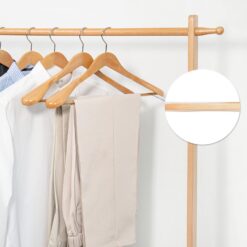 Nature Smile Luxury Natural Wooden Suit Hangers, Wood Coat Hangers, Jacket Outerwear Shirt Hangers - 6 Pack
