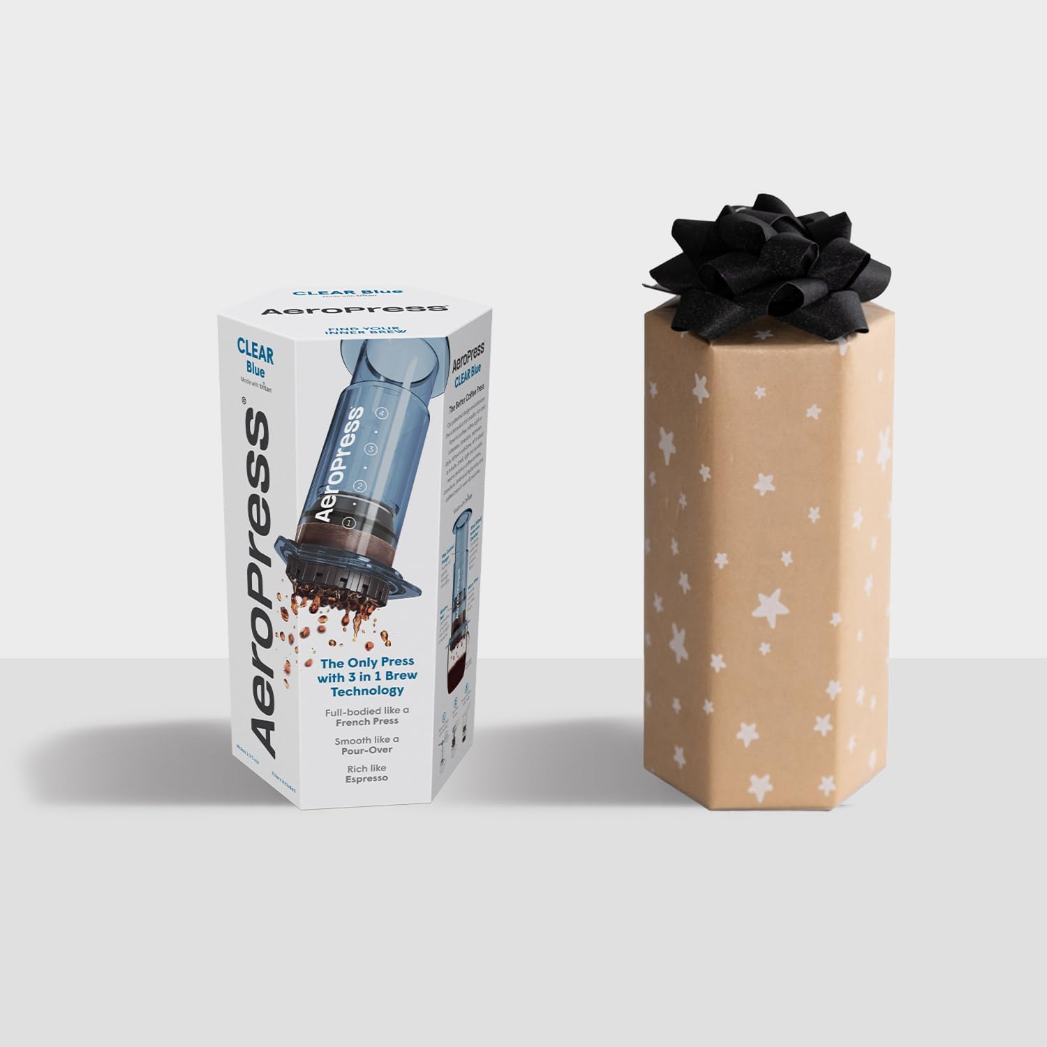 AeroPress Clear Blue Coffee Press – 3 In 1 Brew Method Combines French Press, Pourover, Espresso, Blue