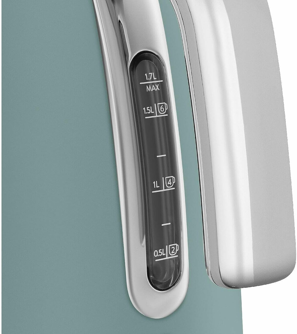 SMEG 50's Retro Style 7-Cup Electric Water Kettle with Automatic Shutoff, Removable Base, and Water Indicator (Jade)