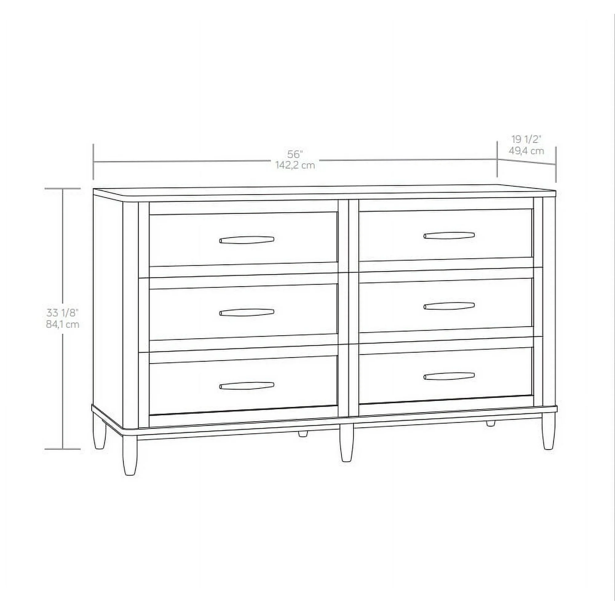 Better Homes & Gardens Springwood Caning 6-Drawer Dresser, Charcoal Finish