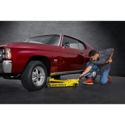 DAYTONA 3 Ton Low-Profile Superduty Floor Jack with RAPID PUMP, Yellow