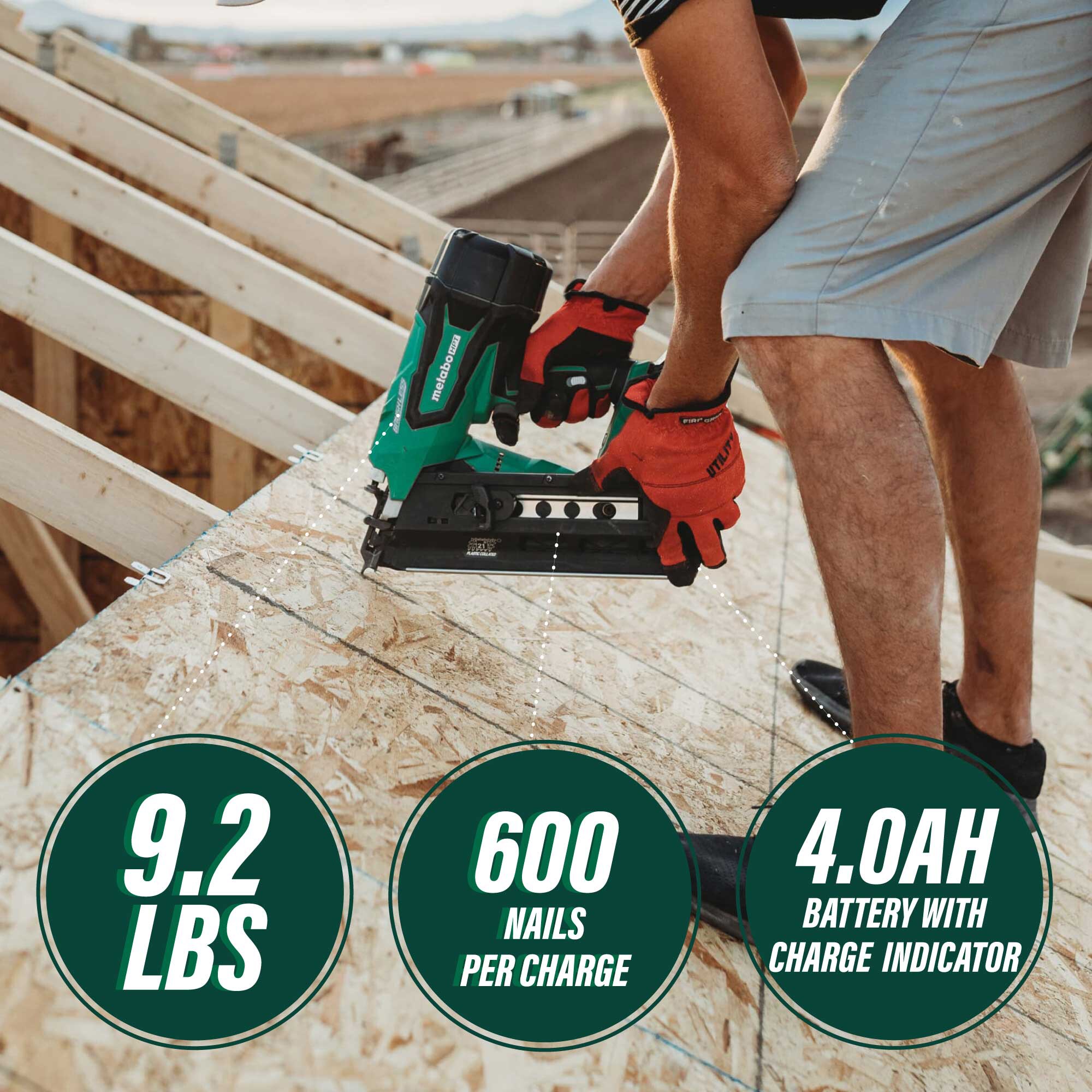 Metabo HPT 3-1/2-in 21 -Degree Cordless Battery Included and Charger Included ) - Image 3