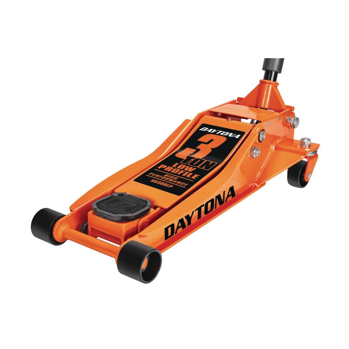 DAYTONA 3 Ton Low-Profile Professional Floor Jack with RAPID PUMP, Orange