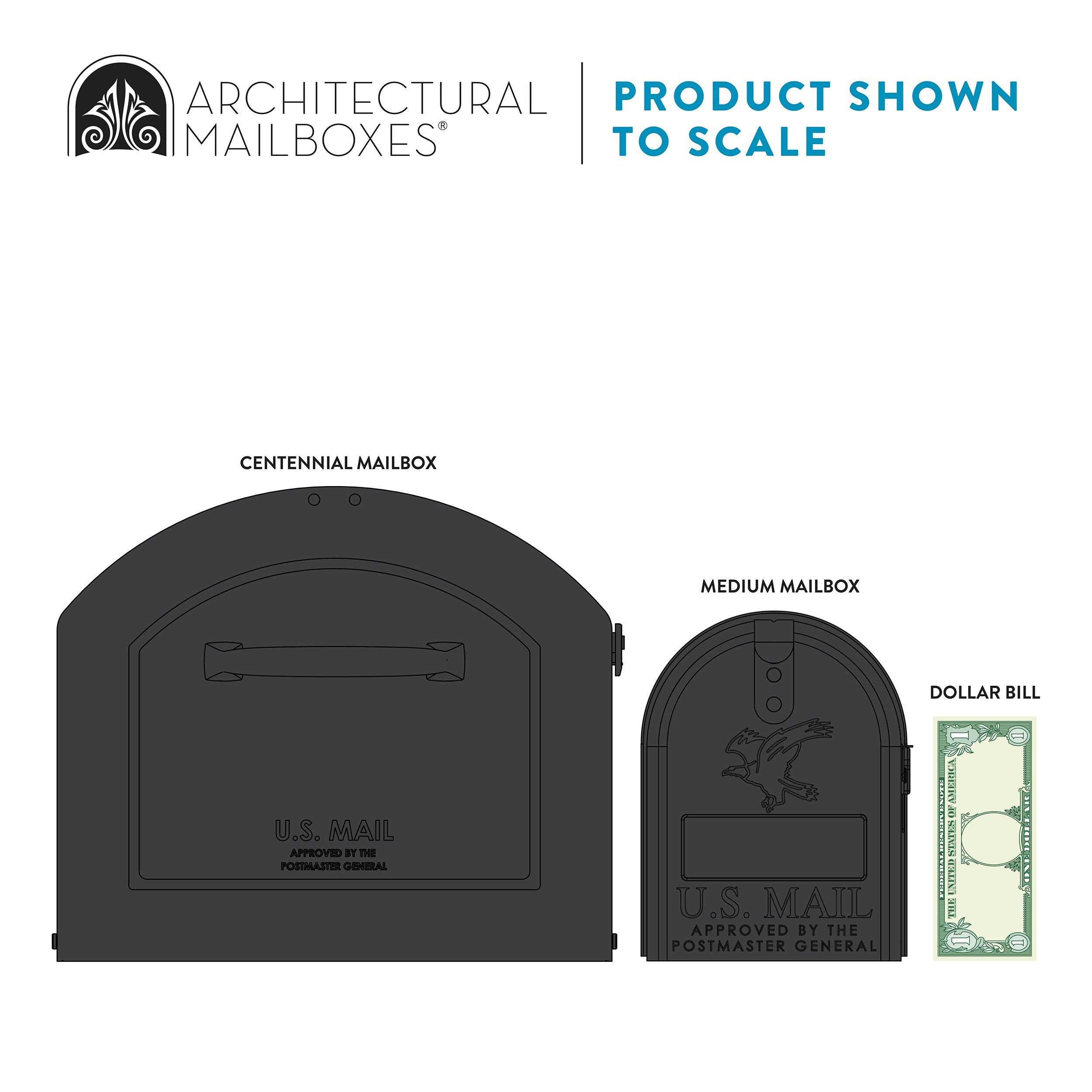 Architectural Mailboxes Centennial Metal Extra Large Mailbox Black - Image 10