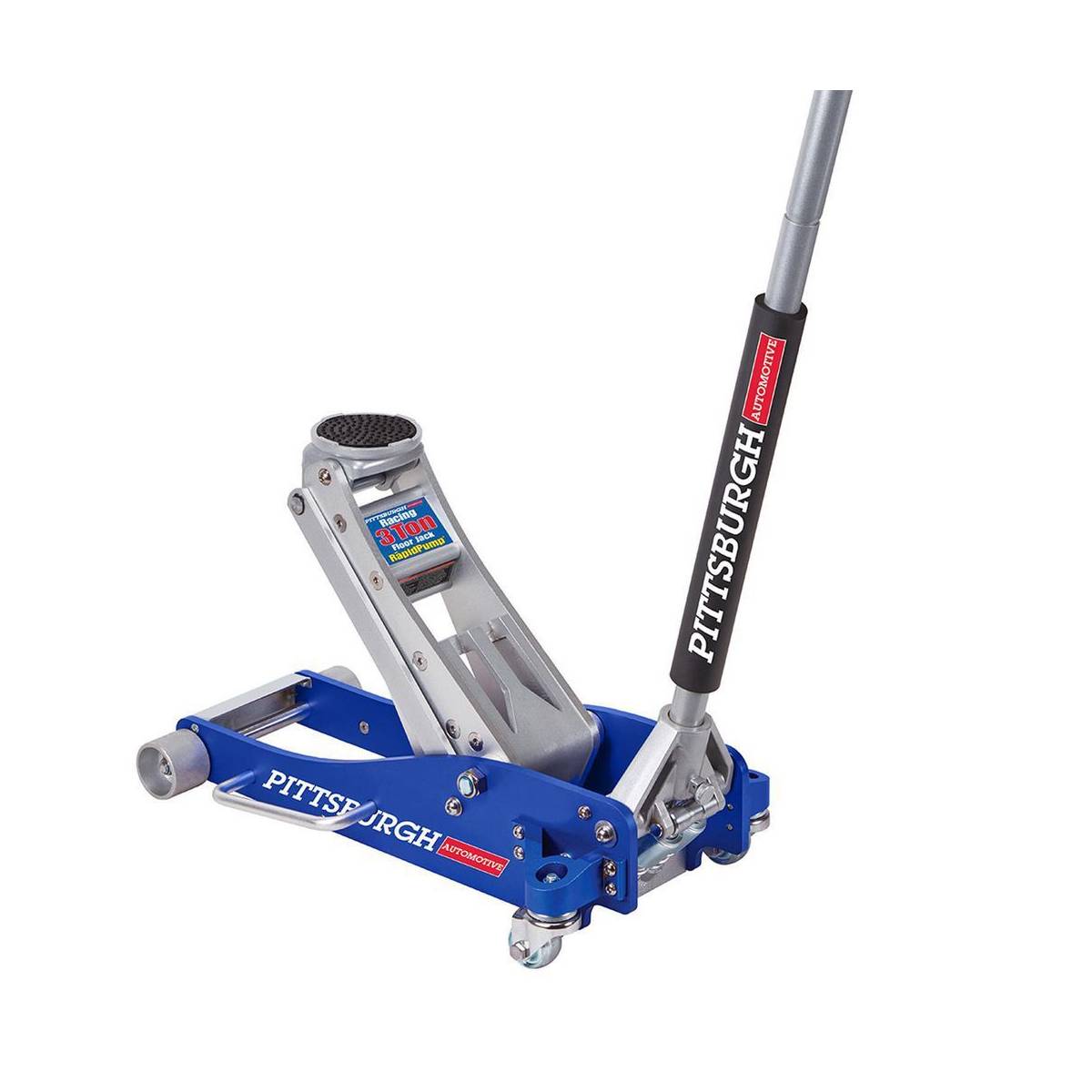 PITTSBURGH 3 Ton Low-Profile Aluminum Racing Floor Jack with RAPID PUMP