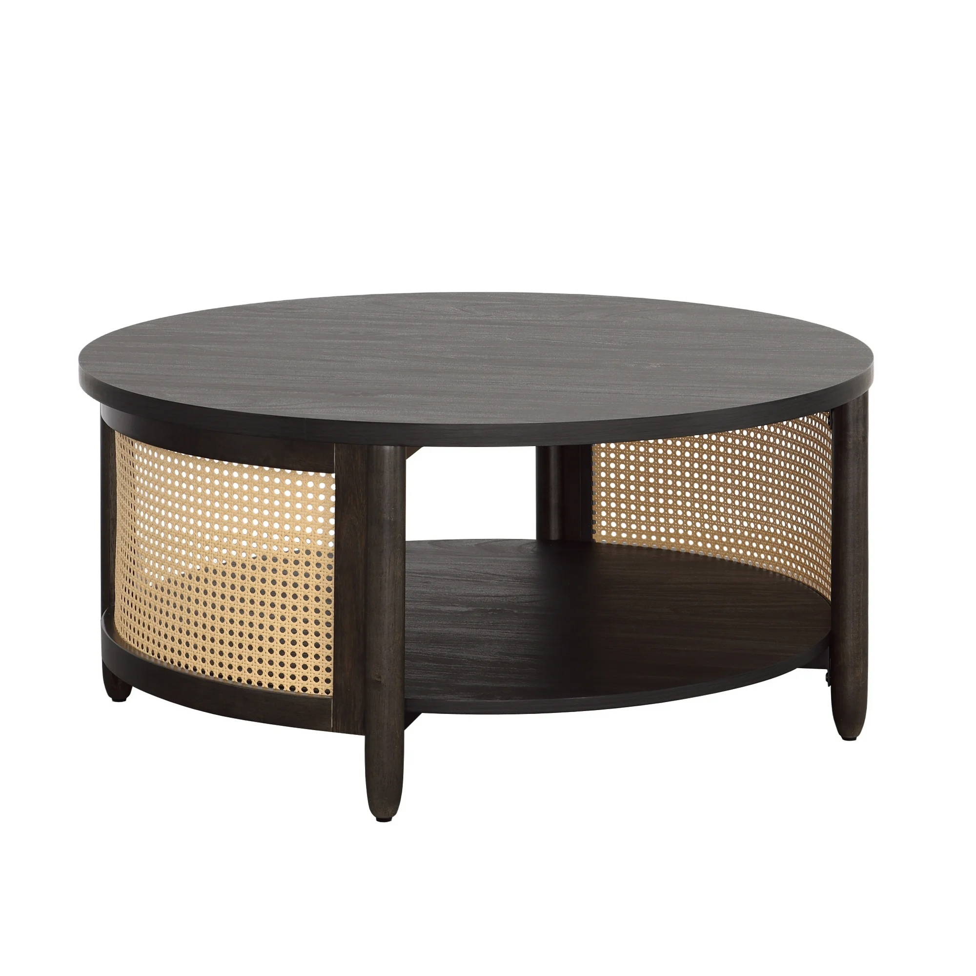 Better Homes & Gardens Springwood Caning Coffee Table, Charcoal Finish
