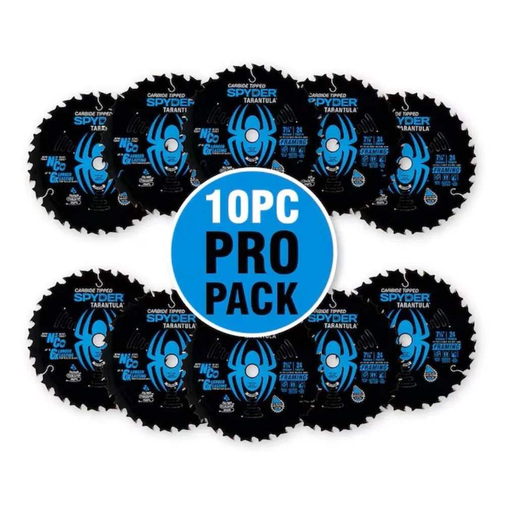 Spyder 7-1/4-in 24 -Tooth Rough Finish Tungsten carbide-tipped steel Circular saw blade Set 10 -Pack