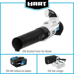HART 20V Cordless Turbo Fan Leaf Blower (1) 4.0Ah Lithium-Ion Battery