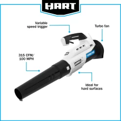 HART 20V Cordless Turbo Fan Leaf Blower (1) 4.0Ah Lithium-Ion Battery