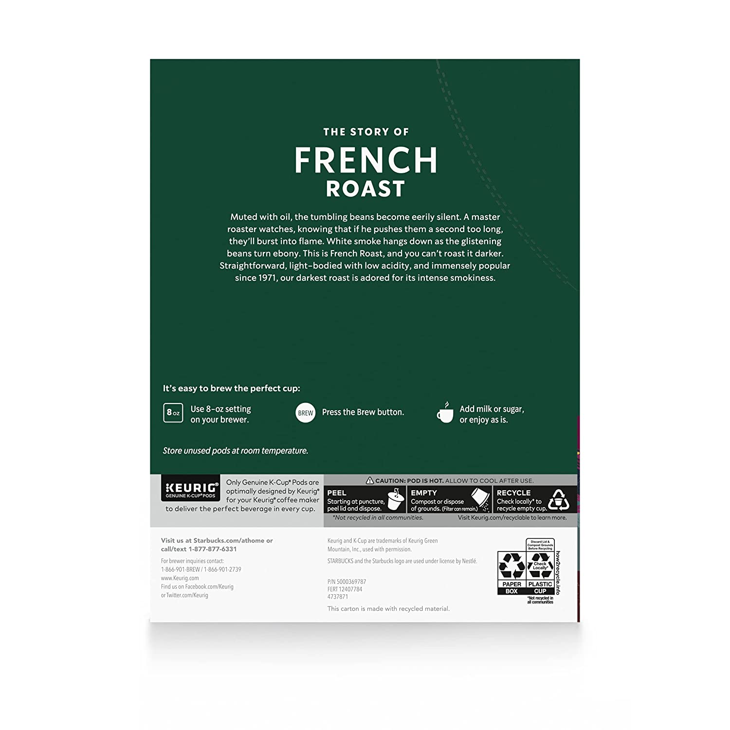 Starbucks K-Cup Coffee Pods Dark Roast Coffee French Roast Arabica 4 boxes (96 pods total) - Image 8