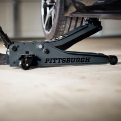 PITTSBURGH 3 Ton Low-Profile Floor Jack with RAPID PUMP, Slate Gray