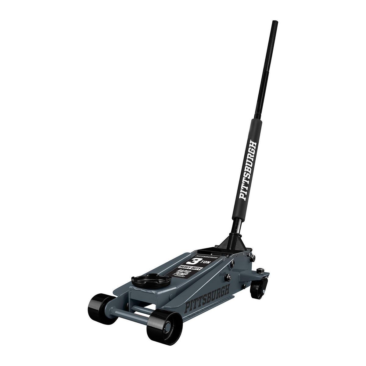 PITTSBURGH 3 Ton Floor Jack with RAPID PUMP, Slate Gray
