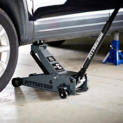 PITTSBURGH 3 Ton Floor Jack with RAPID PUMP, Slate Gray