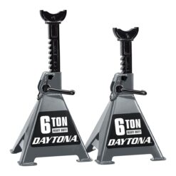 DAYTONA 6 Ton Heavy Duty Ratcheting Jack Stands, Slate Gray