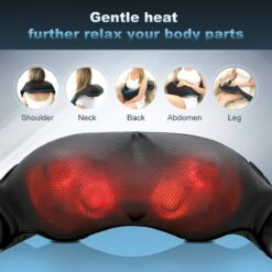 Mo Cuishle Neck Massager with Heat, Shiatsu Back Shoulder Massager, Black