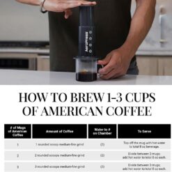AeroPress Original Coffee and Espresso-style Maker, Barista Level Portable Coffee Maker with Chamber, Plunger, & Filters