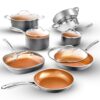 Gotham Steel 12 Pc Ceramic Pots and Pans Set Non Stick, Kitchen Cookware Sets, Pot and Pan Set - Copper