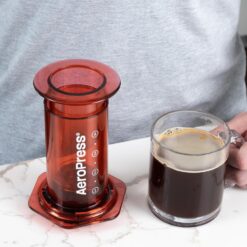 AeroPress Clear Red Coffee Press – 3 In 1 Brew Method Combines French Press, Pourover, Espresso, Red