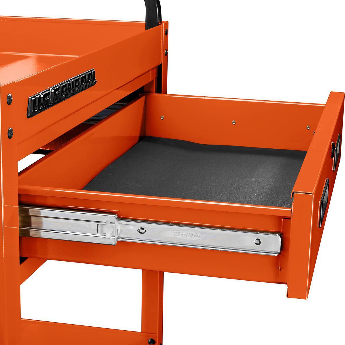 U.S. GENERAL 30 in., 1-Drawer Service Cart, Orange