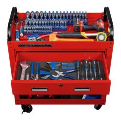 U.S. GENERAL 30 in., 1-Drawer Service Cart, Red