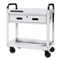 U.S. GENERAL 30 in., 1-Drawer Service Cart, White
