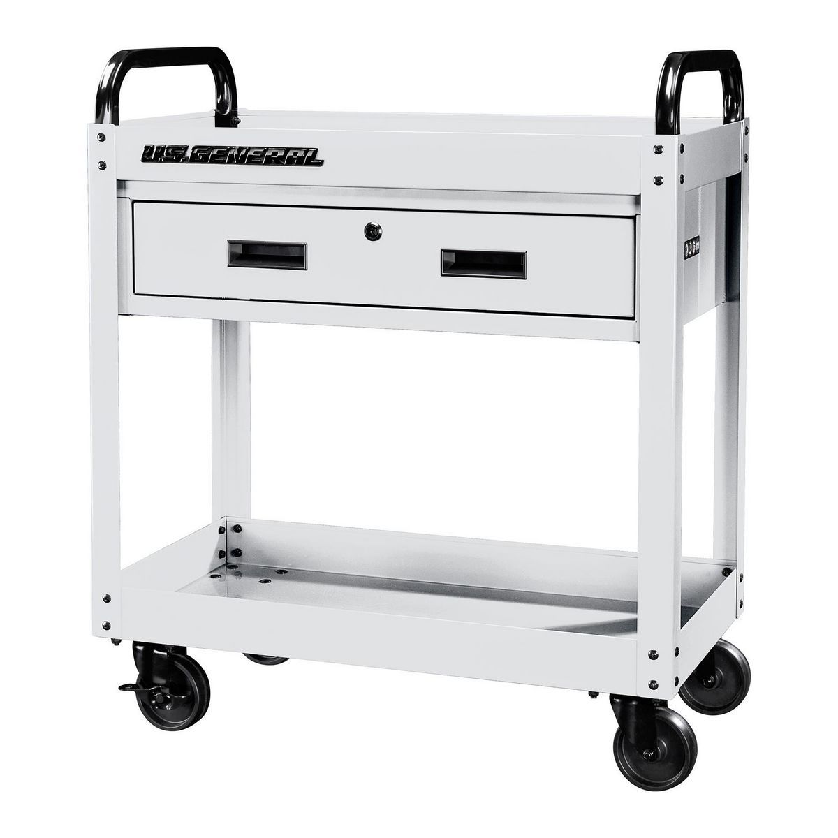 U.S. GENERAL 30 in., 1-Drawer Service Cart, White