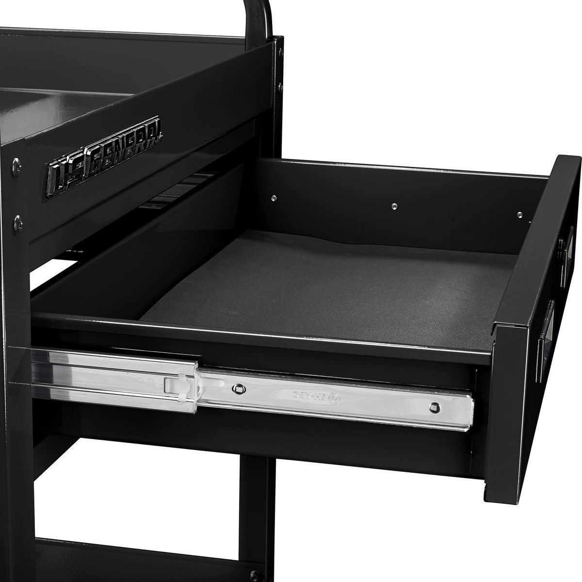 U.S. GENERAL 30 in., 1-Drawer Service Cart, Black