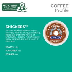 The Original Donut Shop Snickers Coffee, Keurig Single Serve K-Cup Pods, Flavored Coffee, 96 Count (4 Packs of 24)