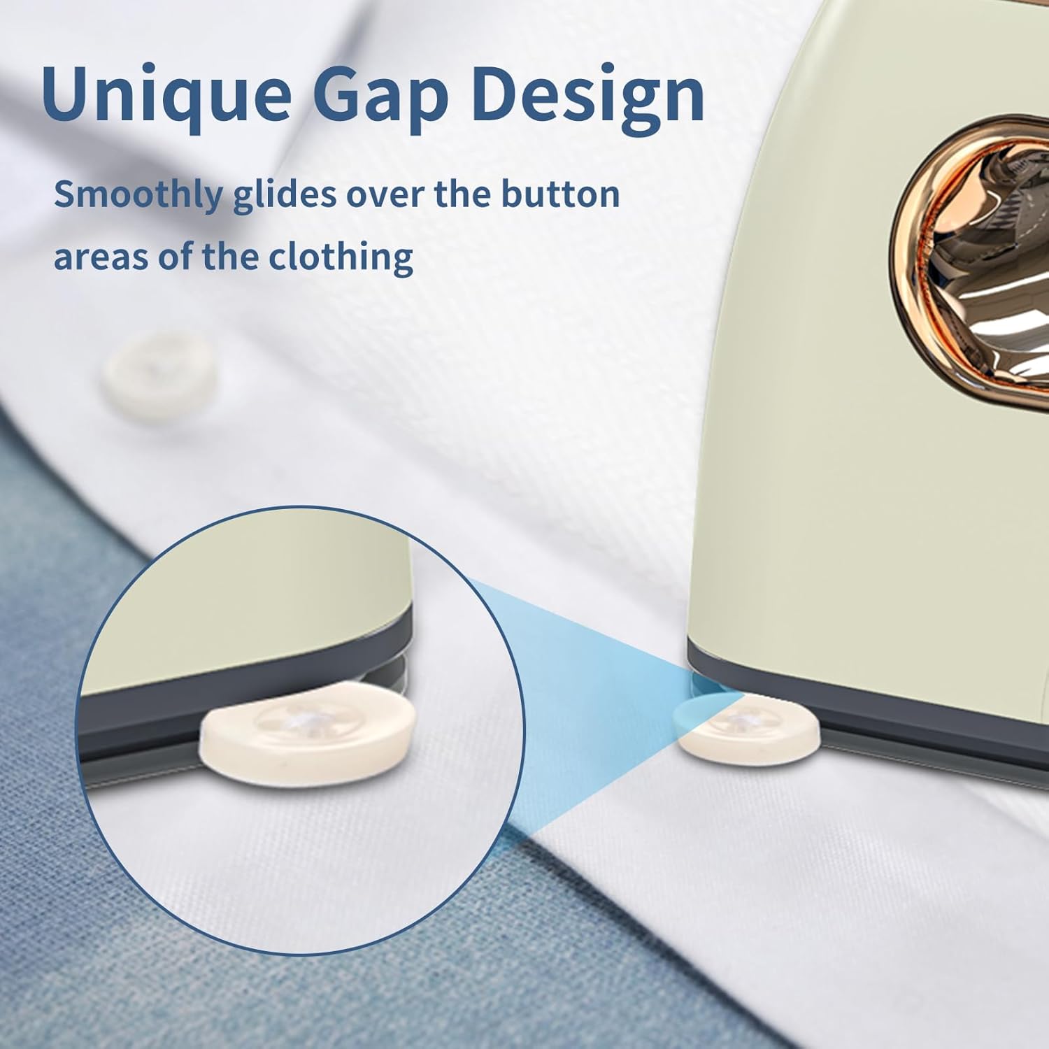 Timeangela Portable Travel Steamer Iron for Clothes, Professional Small Size Hand Held Traveling Fabric Steamers (Beige)