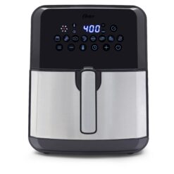Oster DiamondForce Nonstick XL 5 Quart Digital Air Fryer, 8 Functions with Digital Touchscreen Stainless Steel