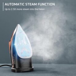 Rowenta Iron Steam Force Pro Steam Iron for Clothes 1850 watts, 5 presets Smart Screen, Stainless Steel Soleplate, Black Copper