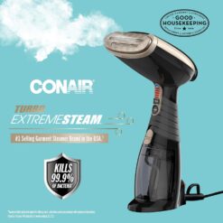 Conair Handheld Garment Steamer for Clothes, Turbo ExtremeSteam 1875W - Black (GS59B)