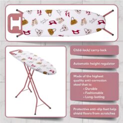Bartnelli Classic Ironing Board Premium Iron Board with 4 Layered Cover & Pad, 4 Steel Legs (43x14)