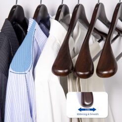 Nature Smile Luxury Mahogany Wooden Suit Hangers - 6 Pack - Wood Coat Hangers, Jacket Outerwear Shirt Hangers