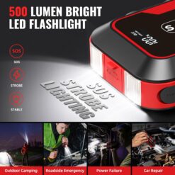 S ZEVZO ET03 Car Jump Starter 2500A Jump Starter Battery Pack for Up to 8.0L Gas and 7.0L Diesel Engines, 74Wh Portable 12V Jump Box