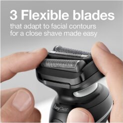 Braun Electric Razor for Men, Waterproof Foil Shaver, Series 5 5050cs, Wet & Dry Shave, Blue