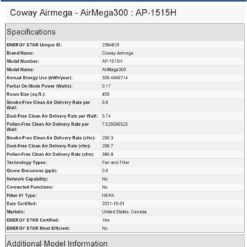 Coway Airmega 300 Smart Air Purifier with 1,256 sq. ft. Coverage, White