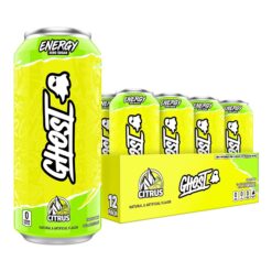 GHOST Energy Drink - 12-Pack, Citrus, 16oz Cans - Energy & Focus & No Artificial Colors - Gluten-Free & Vegan