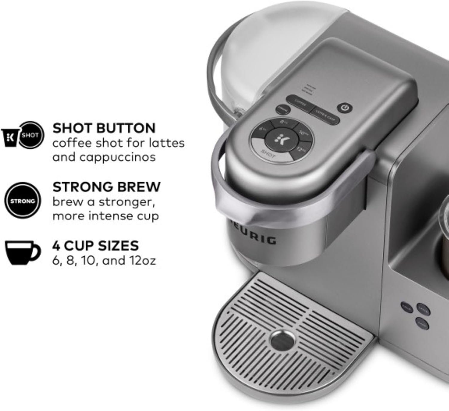 Silver Keurig K-Cafe Single Serve K-Cup Coffee, Latte and Cappuccino Maker
