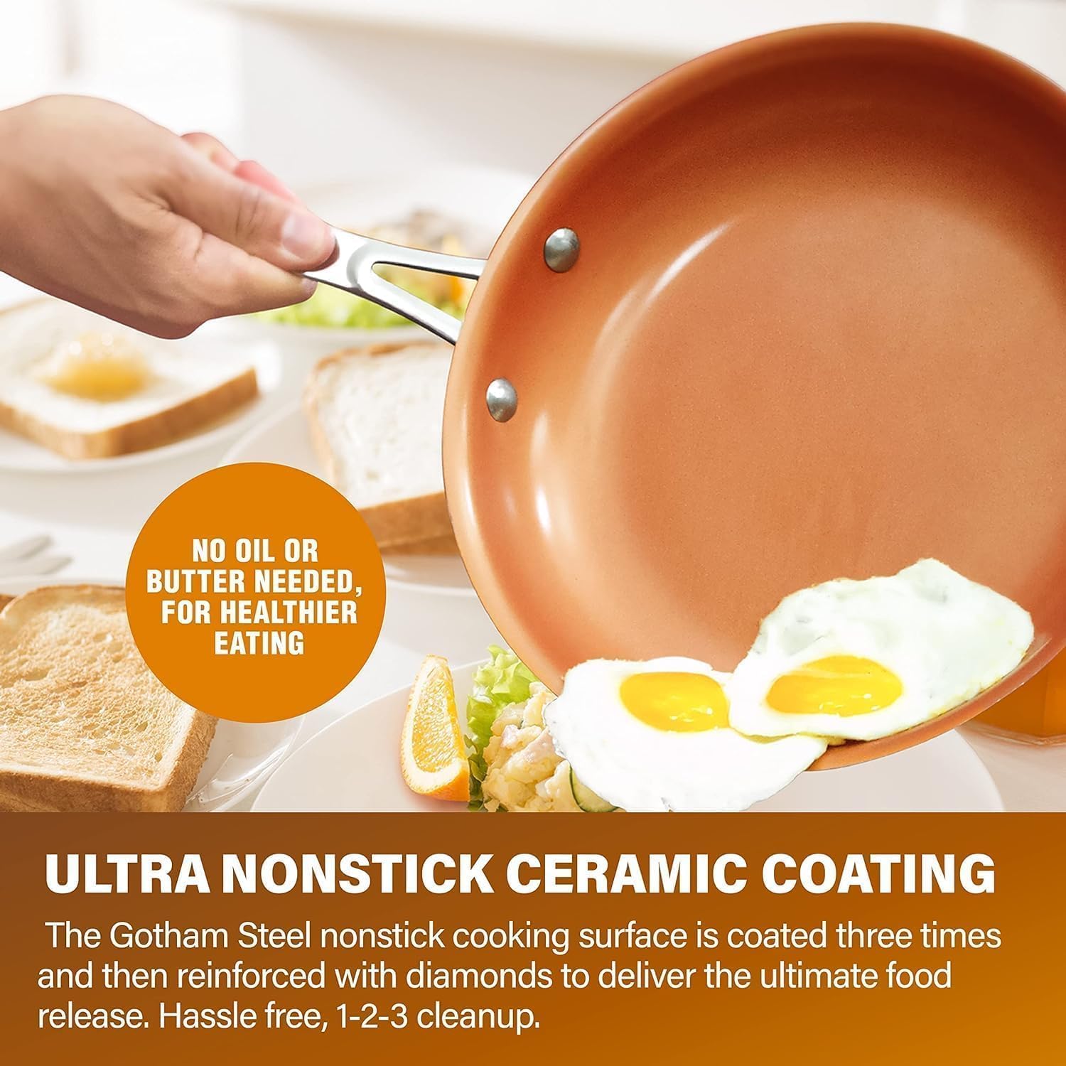 Gotham Steel Pro 13 Pc set Ceramic Pots and Pans Set Non Stick Cookware Sets Pot and Pan Set, Kitchen Cookware Sets, Copper