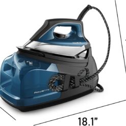 Rowenta Steam Iron for Clothes, Steam Pro Stainless Steel Soleplate, 1.1L Removable Tank, 1800W, Blue
