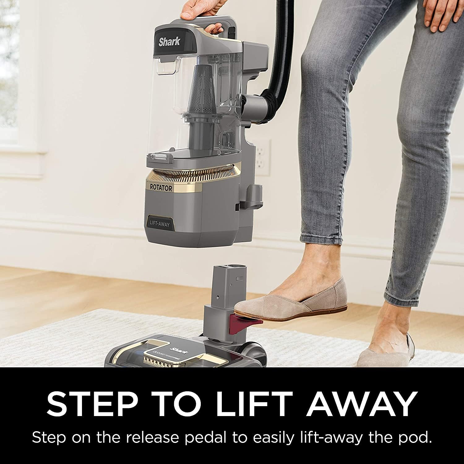 Shark Rotator Vacuum Vacuum with Self Brushroll Powerful Pet Hair Pickup and HEPA Filter, Lift-Away Upright w/Duo Clean, Silver