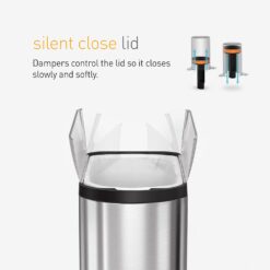 simplehuman 30 Liter / 8 Gallon Butterfly Lid Kitchen Step Trash Can, Brushed Stainless Steel