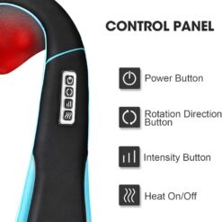 MagicMakers Neck Massager with Heat - Electric Shiatsu Deep Kneading Back Massage