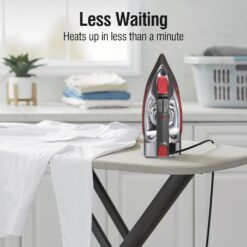 CHI Steam Iron for Clothes with 8’ Retractable Cord, 1700 Watts, 3-Way Auto Shutoff, 400+ Holes, Silver (13106)