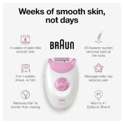 Braun Epilator Silk-epil 3 3-270, Hair Removal Device, Epilator for Women, Shaver & Trimmer, Hair Removal
