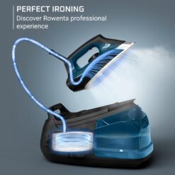 Rowenta Steam Iron for Clothes, Steam Pro Stainless Steel Soleplate, 1.1L Removable Tank, 1800W, Blue