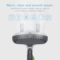 Steamfast SF-520 Full Size Fabric Steamer with Insulated Hose, Clothes Hanger, and Fabric Brush, White