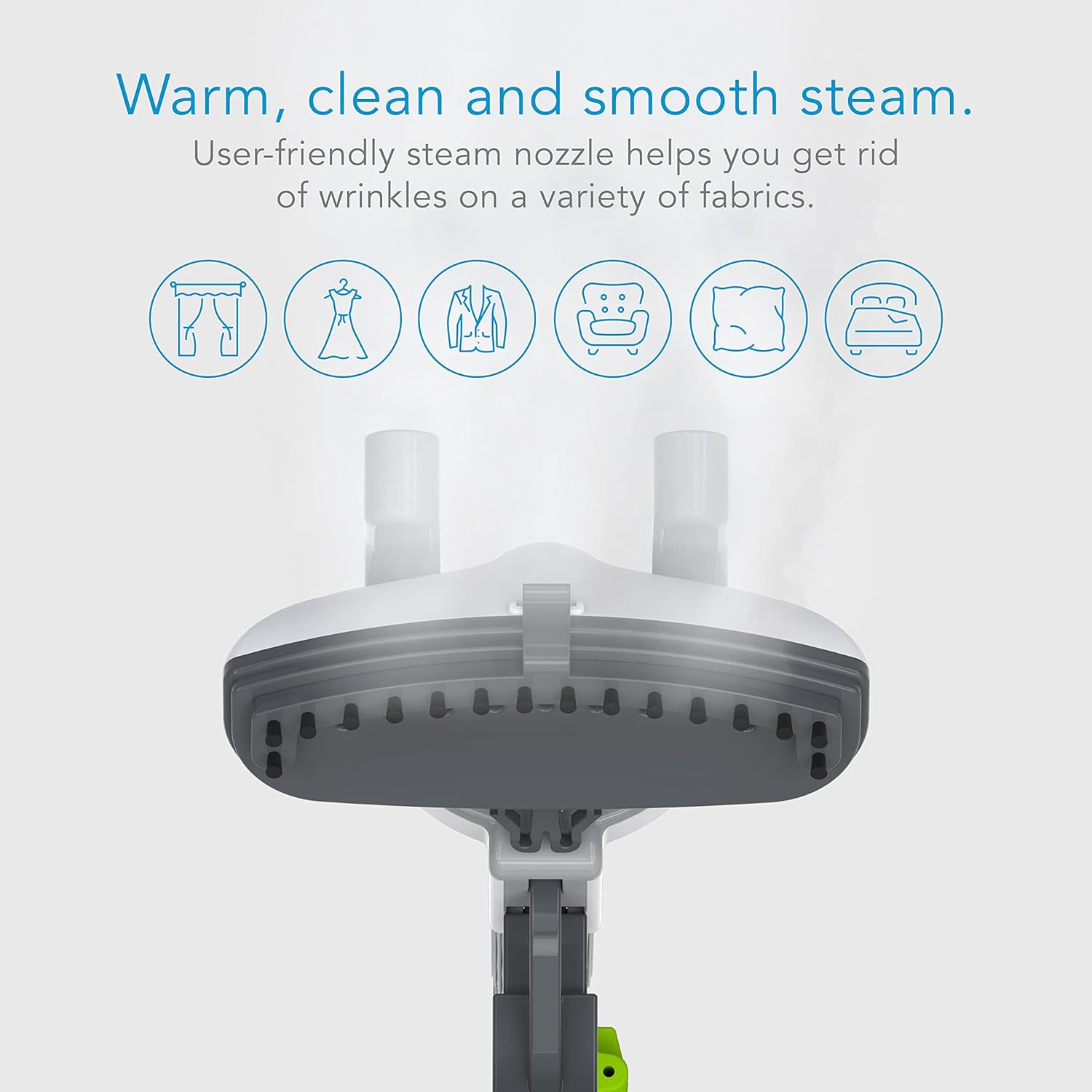 Steamfast SF-520 Full Size Fabric Steamer with Insulated Hose, Clothes Hanger, and Fabric Brush, White