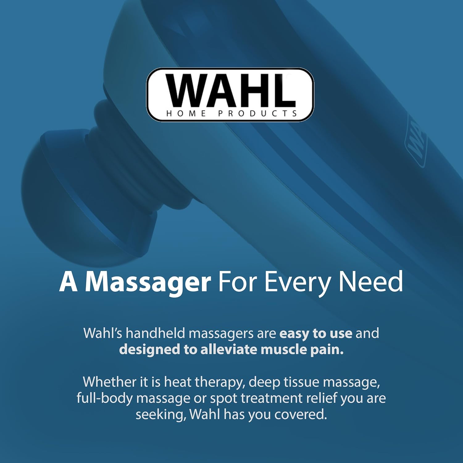 Wahl Deep Tissue Corded Long Handle Percussion Massager - Handheld Therapy with Variable Intensity to Relieve Pain in The Back